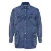 Msgm Denim Shirt In Blue