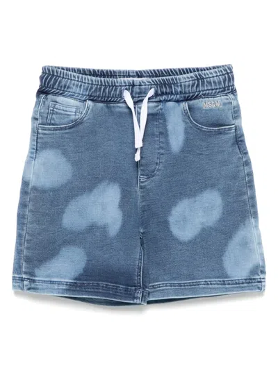 Msgm Kids' Denim Shorts In Blue