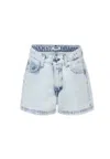 Msgm Denim Shorts For Girl With Logo In Denim