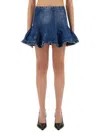 Msgm Denim Mini Skirt