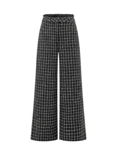 Msgm Designer Tapered Trousers In Black Multi
