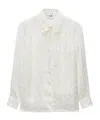 Msgm Devoré-effect Long-sleeve Shirt In White