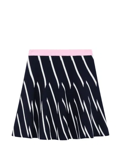 Msgm Diagonal-stripe Mini Skirt In Multi