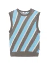 Msgm Diagonal-stripe Sleeveless Sweater In Multi