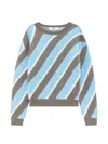 Msgm Diagonal-stripe Sweater In Blue