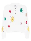 Msgm Polo With Collar And Small Bottons In White