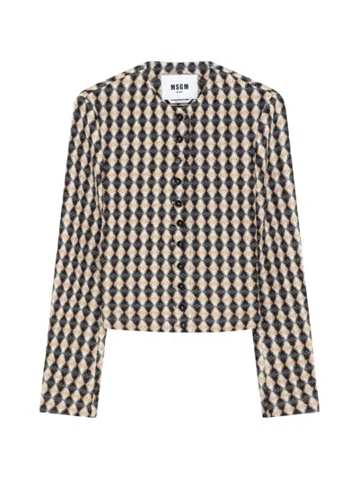 Msgm Jacke Mit Rautenmuster In Multi