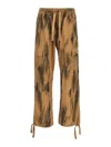 Msgm Cargo Pants Tie-dye Pattern In Beige