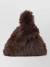 Msgm Distinctive Mini Bag With Faux Fur Texture In Brown