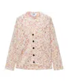 Msgm Distressed Cable-knit Cardigan In Pink