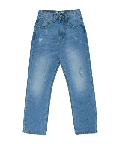 Msgm Distressed-effect Straight-leg Jeans In Blue
