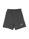 Msgm Distressed Finish Cotton Shorts In 灰色