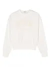 Msgm Distressed-finish Logo-print Sweatshirt In White