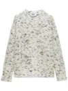 Msgm Distressed Marble-knit Jumper In White