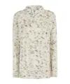 Msgm Beige Oversized Sweater With Grey Yarn Inserts In White