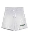 Msgm Distressed Shorts In Grey