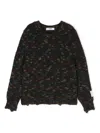 Msgm Distressed Sweater In Brown