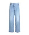 Msgm Distressed Wide-leg Jeans In Blue