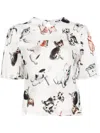 Msgm Dog-print Blouse In White