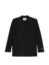 Msgm Double-breasted Blazer In Black