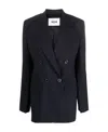 Msgm Double-breasted Blazer In Black