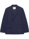 Msgm Double-breasted Blazer In Blue