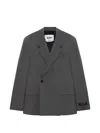 Msgm Double-breasted Blazer In Gray
