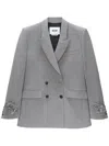 Msgm Jacket With Floral Decoration In Gray