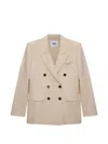 Msgm Double-breasted Blazer In Neutral