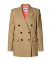 Msgm Double-breasted Blazer In Nude