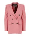 Msgm Notch Lapels Stretch Blazer In Pink