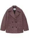 Msgm Double-breasted Coat In Pink