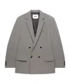 Msgm Double-breasted Mélange-effect Blazer In Gray