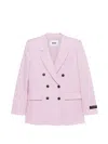 Msgm Double-breasted Notched Lapel Jacket In Pink