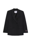 Msgm Double-breasted Patch Blazer In Black