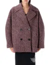 Msgm Double-breasted Coat In Pink