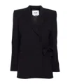 Msgm Double-breasted Wrap Blazer In Black