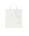 Msgm Logo-debossed Leather Tote Bag In White