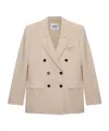 Msgm Double-breasted Blazer In Neutral