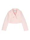 Msgm Double-breasted Cropped Jacket In Pink