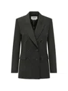 Msgm Double-breasted Peak-lapels Blazer In Black