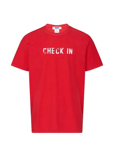 Msgm Double-face Reversible T-shirt In Red