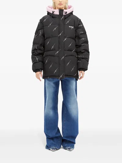 Msgm Down Jacket In Black