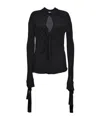 Msgm Viscose Shirt With Teardrop Neckline In Black