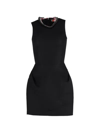 Pre-owned Msgm Draped Mini Dress In Black