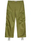 Msgm Drawstring Ankles Cargo Trousers In Green