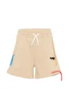 Msgm Drawstring Athletic Shorts In Neutral