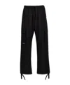Msgm Cargo Trousers Functional Adjustable Hem In Black
