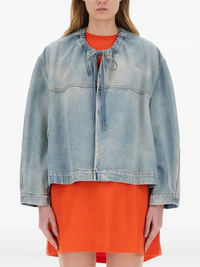 Msgm Drawstring-collar Denim Jacket