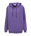 Msgm Drawstring Cotton Hoodie In Purple